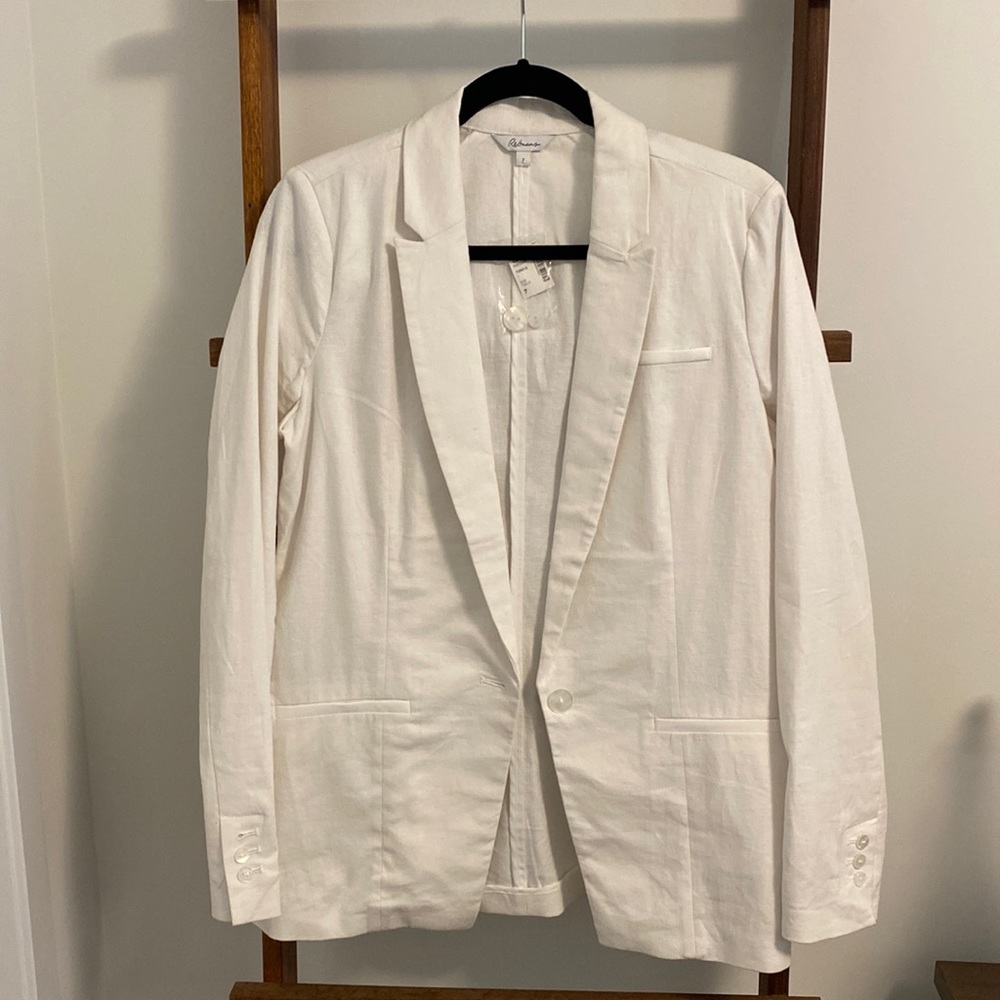 REITMANS white linen lightweight blazer sz 7